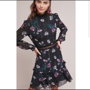 Anthropologie Donna Morgan High-Neck Floral Dress